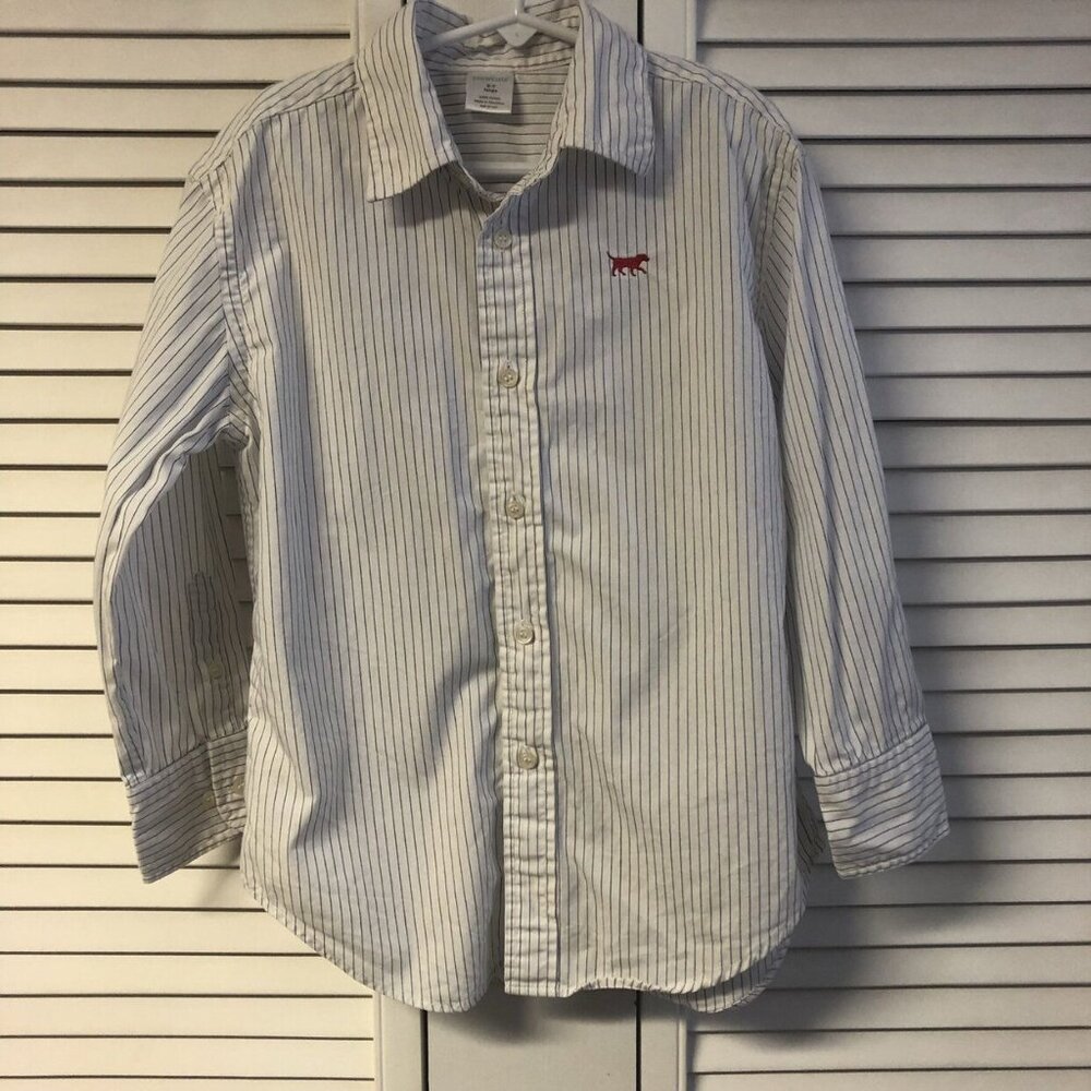 Crewcuts Size 6/7 Pin Stripe Button Up Dress Shirt